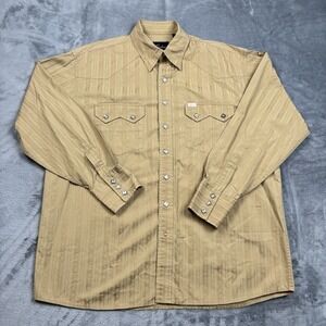 Vintage Lucchese Shirt Mens Large Sawtooth Diamond Snap Long Sleeve Western